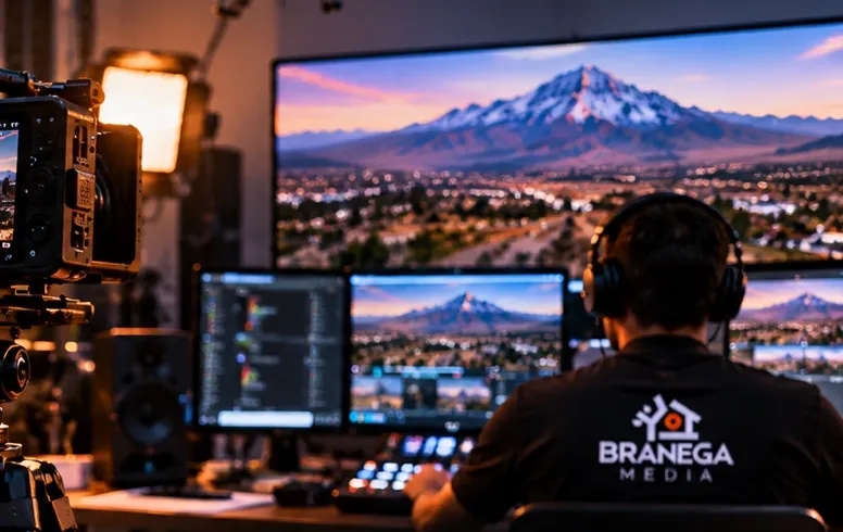 Visualización referencial de un estudio de edición audiovisual